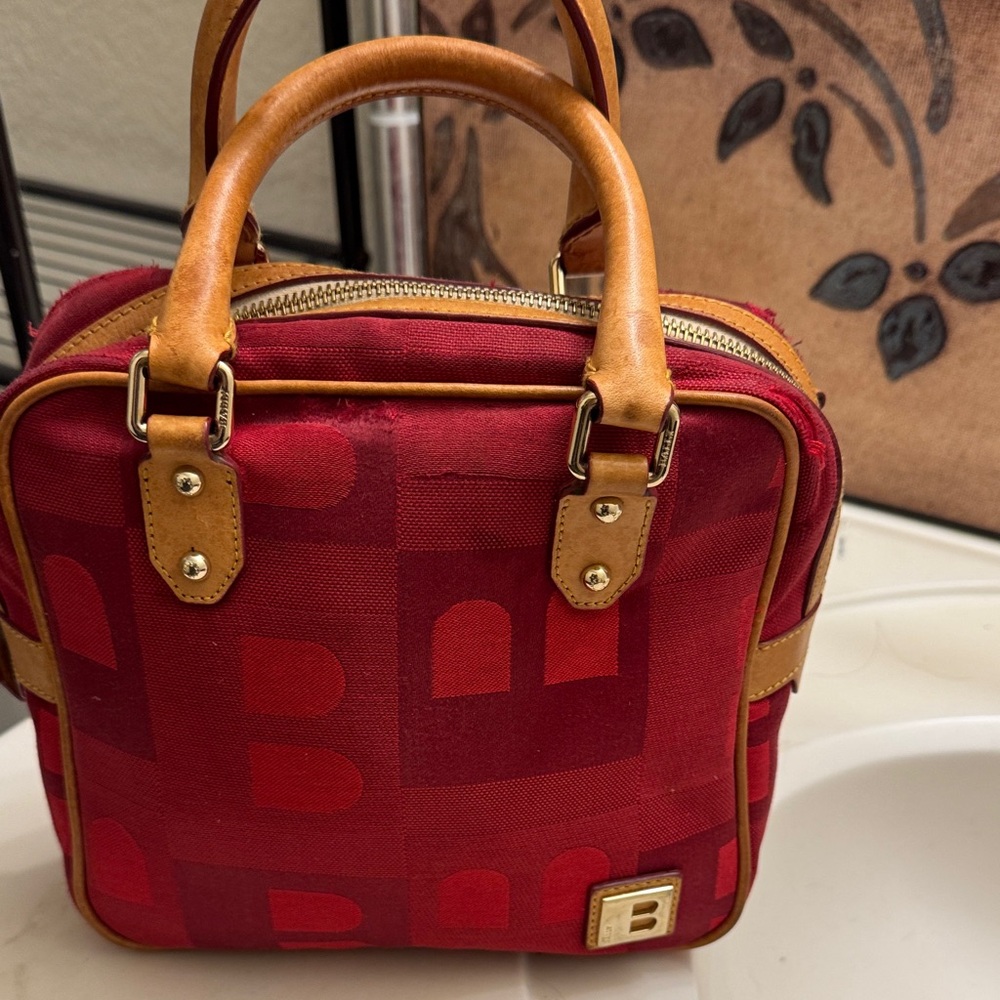 Bally Red Mini Bag with Tan Accents
